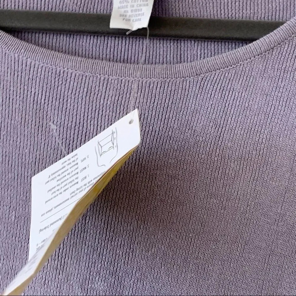 Modern Soul Lilac Cropped Sweater Crochet Detail QVC 1X New‎ - Picture 7 of 8